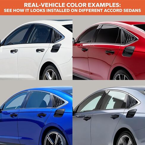 for 2023 2024 2025 Honda Accord Accessories (11th Gen), 7pcs Exterior Trim Kit - Door Handle Covers, Rear Side Window Louvers & Fuel Tank Cover (Glossy Black) in Kuwait