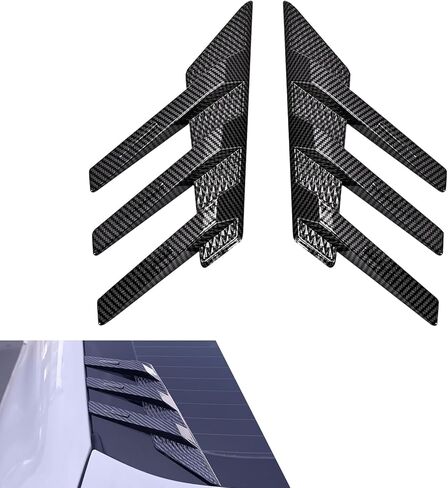 قطعتان من ملحقات تزيين ملصق الزجاج الأمامي للسيارة، 3D من ألياف الكربون للجناح الخلفي والجناح الخلفي، زخرفة مقسمة لنافذة كوة ومظلة للزجاج الأمامي، عالمية لمعظم السيارات in Kuwait
