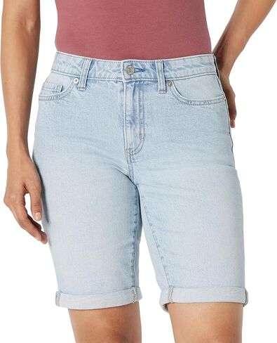 Amazon Essentials Women's Women's Medium Stretch Slim-Fit Mid-Rise 9" Bermuda Jean Short in Saudi Arabia