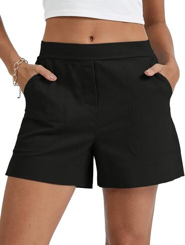 Micoson Linen Shorts for Women Casual Comfy Shorts Summer Trendy Mid Waisted Short with Pockets 2026 in Saudi Arabia