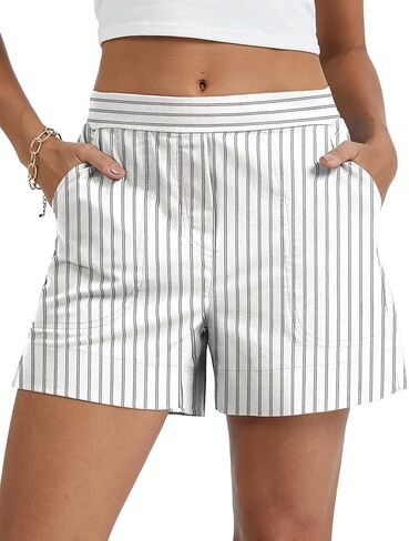 Micoson Linen Shorts for Women Casual Comfy Shorts Summer Trendy Mid Waisted Short with Pockets 2026 in Kuwait