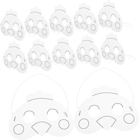 12pcs Blank Animal Masks for Projects Paintable Chick Masks for Boys and Girls for Coloring and Creative Activities in Saudi Arabia
