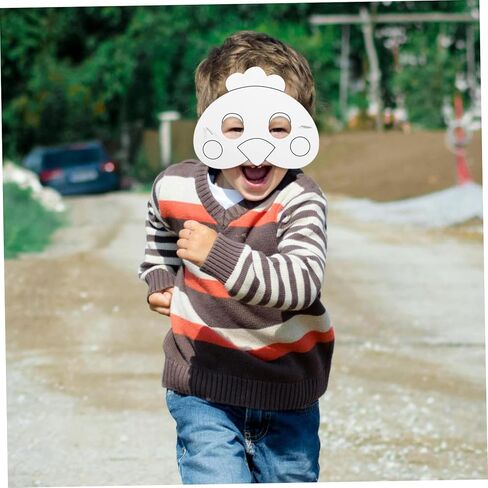 12pcs Blank Animal Masks for Projects Paintable Chick Masks for Boys and Girls for Coloring and Creative Activities in Saudi Arabia