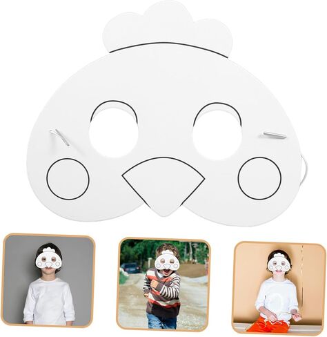 12pcs Blank Animal Masks for Projects Paintable Chick Masks for Boys and Girls for Coloring and Creative Activities in Saudi Arabia