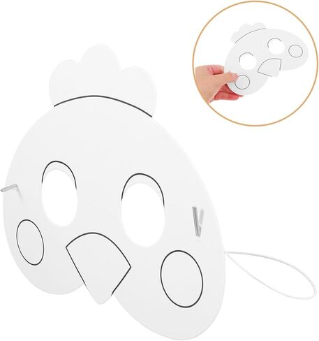 12pcs Blank Animal Masks for Projects Paintable Chick Masks for Boys and Girls for Coloring and Creative Activities in Saudi Arabia