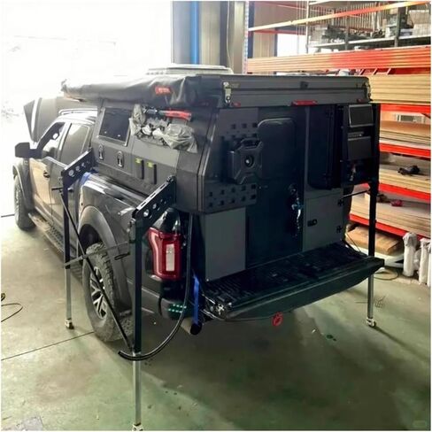 for Truck Bed Topper Aluminum Canopy Camper Compatible with F150 Hard Camper Shell Pickup Compatible with Toyata Tacoma Camper Trailer with Rack Compatible with Hilux in Kuwait