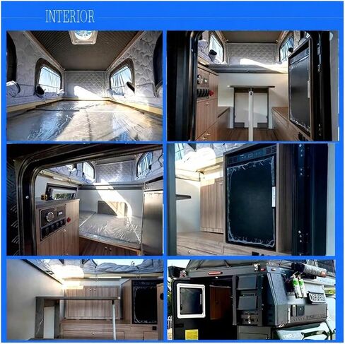 for Truck Bed Topper Aluminum Canopy Camper Compatible with F150 Hard Camper Shell Pickup Compatible with Toyata Tacoma Camper Trailer with Rack Compatible with Hilux in Kuwait