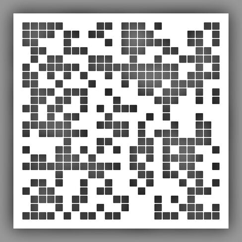 Squares Pattern #8 Pixels Stencil - Choose a Size (30"x30") - Laser-Cut Reusable Plastic in Saudi Arabia