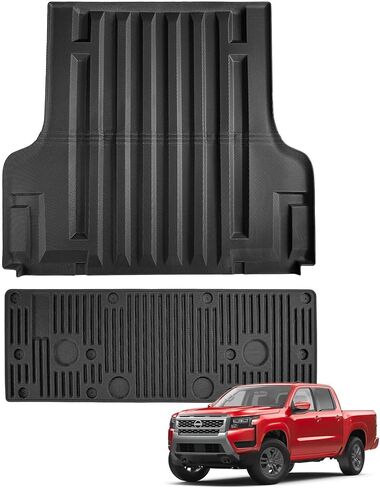 حصيرة الباب الخلفي لسرير الشاحنة لسيارة Nissan Frontier 2022 2023 2024 2025 2026، بطانة بديلة للشاحنة لسرير 5 أقدام وباب خلفي على شكل دائرة، ملحقات سوداء مقاومة للانزلاق من مادة TPE مناسبة لجميع الأحوال الجوية in Kuwait