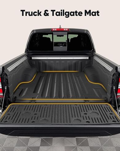 حصيرة الباب الخلفي لسرير الشاحنة لسيارة Nissan Frontier 2022 2023 2024 2025 2026، بطانة بديلة للشاحنة لسرير 5 أقدام وباب خلفي على شكل دائرة، ملحقات سوداء مقاومة للانزلاق من مادة TPE مناسبة لجميع الأحوال الجوية in Kuwait