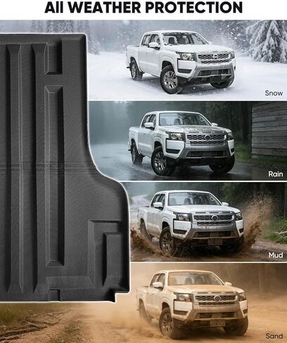 حصيرة الباب الخلفي لسرير الشاحنة لسيارة Nissan Frontier 2022 2023 2024 2025 2026، بطانة بديلة للشاحنة لسرير 5 أقدام وباب خلفي على شكل دائرة، ملحقات سوداء مقاومة للانزلاق من مادة TPE مناسبة لجميع الأحوال الجوية in Kuwait