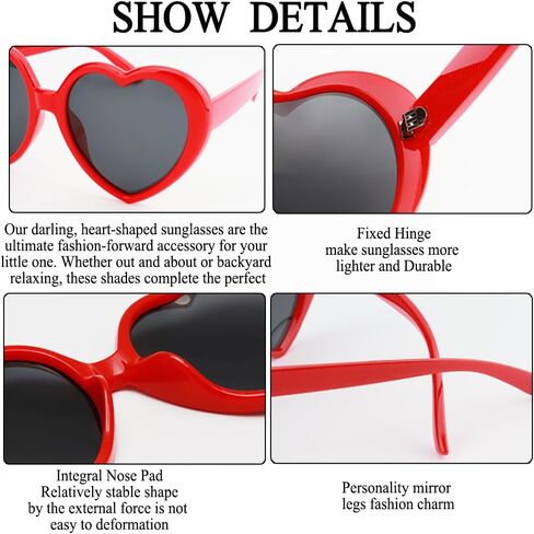 FBHLZ Girls Heart Sunglasses UV 400 Protection Kids Polarized Sunglasses 3-10 Years for Christmas Summer Valentine's Day in Saudi Arabia