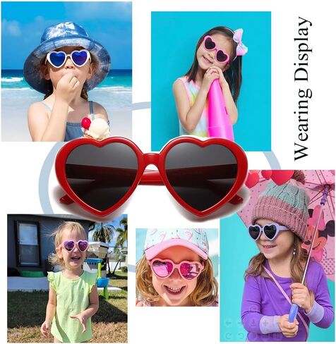 FBHLZ Girls Heart Sunglasses UV 400 Protection Kids Polarized Sunglasses 3-10 Years for Christmas Summer Valentine's Day in Saudi Arabia