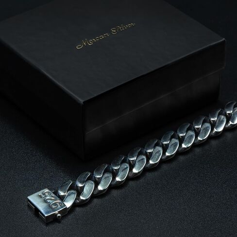 Polished 925 Sterling Silver Heavy 18mm Cuban Curb Chain Wide Bracelet in Saudi Arabia