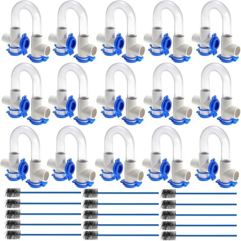 4Pack 3/4" Standard Condensate Trap with 19" Cleaning Brush PVC Transparent U Trap for HVAC Systems, Air Conditioner, Effectively Drains Condensate in Kuwait