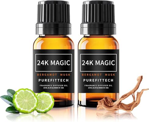 Purefittech Hotel Diffuser Oil Dream On Scent، الزيوت العطرية الفندقية للمنزل والمكتب والمنتجعات الصحية، 2 عبوة 10 مل، 0.34 أونصة سائلة زيت ناشر مجموعة الفنادق للناشرين والمرطبات، صنع في الولايات المتحدة الأمريكية in Saudi Arabia