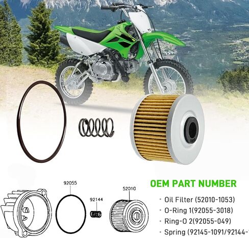 طقم استبدال فلتر الزيت لـ Kawasaki KLX110 KLX110L KLX/110/110 LAN110 AN112 BR125 Z125 Pro/Edition/SE Fury 125R مع دراجة نارية سوزوكي DR-Z110 in Kuwait
