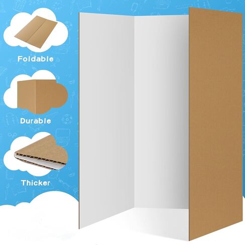 VinTS 36" x 48" 2 Pack Large Trifold Poster Board, White Corrugated Project Display Boards for Science Fair, School Projects,Photo Displays in Saudi Arabia