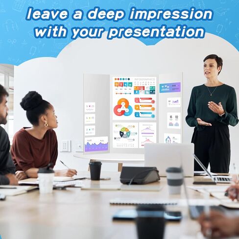 VinTS 36" x 48" 2 Pack Large Trifold Poster Board, White Corrugated Project Display Boards for Science Fair, School Projects,Photo Displays in Saudi Arabia
