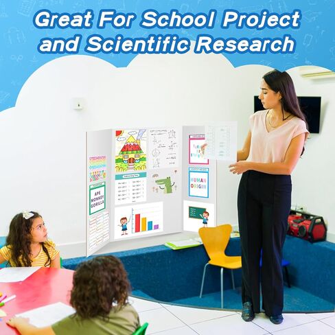 VinTS 36" x 48" 2 Pack Large Trifold Poster Board, White Corrugated Project Display Boards for Science Fair, School Projects,Photo Displays in Saudi Arabia