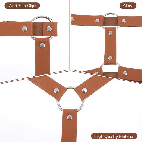 2 Rows Leather Leg Harness, Brown Leather Thigh Garters for Women Adjustable Garter Belt Elastic Thigh Ring Garter Punk Gothic Strap Body Chain Accessories Jewelry for Leg Women Gift in Saudi Arabia