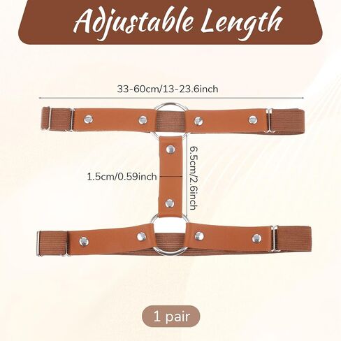 2 Rows Leather Leg Harness, Brown Leather Thigh Garters for Women Adjustable Garter Belt Elastic Thigh Ring Garter Punk Gothic Strap Body Chain Accessories Jewelry for Leg Women Gift in Saudi Arabia