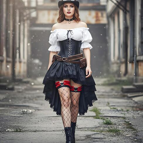 2Pcs Lace Heart-Shaped Thigh Garter, Elastic Thigh Ring Garters Adjustable, Garters Gothic Punk Leg Ring Suspende for Cosplay Special Occasions, Red in Saudi Arabia