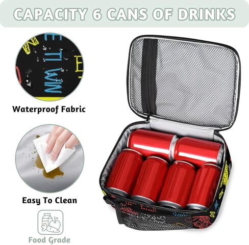 Lunch Box for Boys Girls - Reusable Insulated Lunch Bags for Kids - Gamer Gamepad Large Capacity Cooler Back to School Lunch Thermal Meal Tote Kit in Saudi Arabia