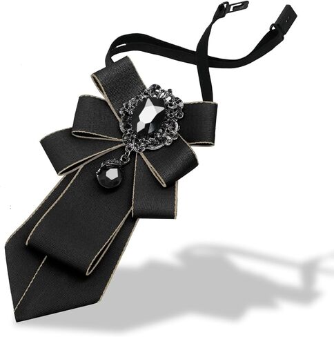 Pre-Tied Ties for Men Women Vintage Bow Tie with Crystal, Adjustable Neck Tie for Women Girls Uniform Shirt Cosplay in Saudi Arabia