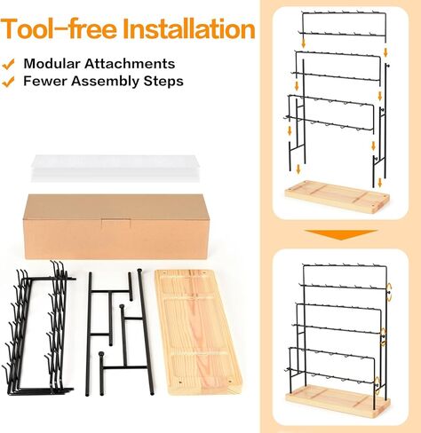 Earring Display for Vendors, 36 Hooks Earring Display Stands for Selling, Earring Holder Organizer for Earring Cards, Bracelets, Necklaces, Rings, Keychains Retail-Burlywood in Kuwait