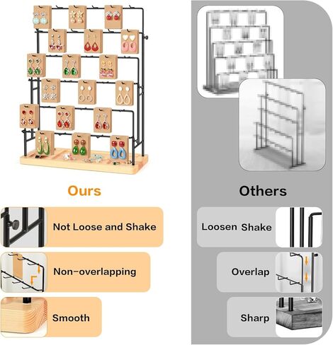 Earring Display for Vendors, 36 Hooks Earring Display Stands for Selling, Earring Holder Organizer for Earring Cards, Bracelets, Necklaces, Rings, Keychains Retail-Burlywood in Kuwait