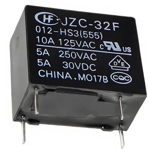 JZC-32F-012-HS3 12V PCB Relay SPST-NO 10A 4 Pin مختوم من خلال الفتحة، رقم الجزء البديل JZC-32F/012-HS3(555) in Saudi Arabia