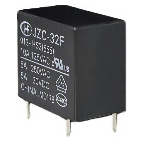 JZC-32F-012-HS3 12V PCB Relay SPST-NO 10A 4 Pin مختوم من خلال الفتحة، رقم الجزء البديل JZC-32F/012-HS3(555) in Saudi Arabia