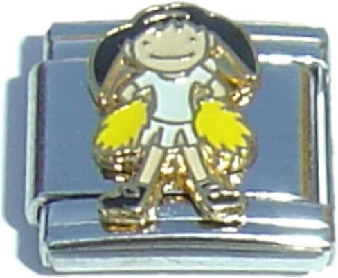 NewCharms Cheerleader Black Hair Italian Charm in Saudi Arabia