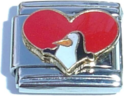 Heart With Penguin Italian Charm in Saudi Arabia