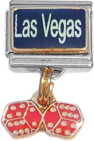 Las Vegas Dangle Black Italian Charm in Saudi Arabia