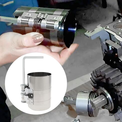 4inch Car Engine Piston Ring Compressor Tool, Adjustable Sizes From 2 Inch To 7 Inch with Piston Installer Plier, Silvery 50mm - 175mm Piston Ring Installer Removal Kit in Saudi Arabia