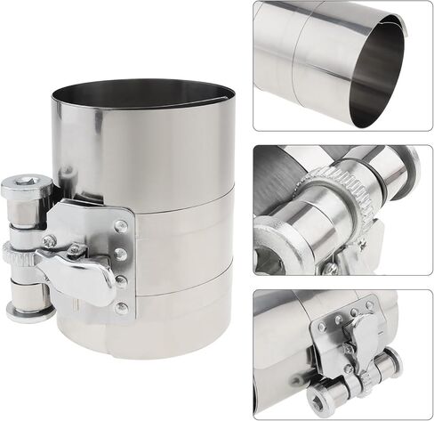 4inch Car Engine Piston Ring Compressor Tool, Adjustable Sizes From 2 Inch To 7 Inch with Piston Installer Plier, Silvery 50mm - 175mm Piston Ring Installer Removal Kit in Saudi Arabia