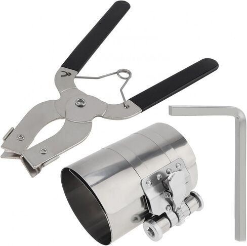 4inch Car Engine Piston Ring Compressor Tool, Adjustable Sizes From 2 Inch To 7 Inch with Piston Installer Plier, Silvery 50mm - 175mm Piston Ring Installer Removal Kit in Saudi Arabia