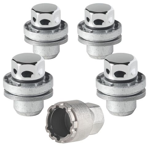Farad GalaxyLock AG6AF/M Chromed Lug nut Wheel-Locks Kit Suitable for Toyota Mirai 2021, 2022, 2023, 2024, 2025, 2026 (M14 X 1.5 Thread Size) - Set of 4 Lug Nuts + 1 Key in Saudi Arabia
