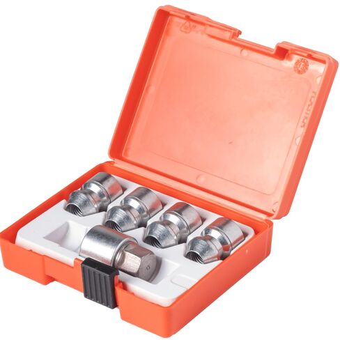 Farad H1/E Galvanized Silver Lug Nut Wheel-Locks Kit Suitable for Kia EV9 (M12 X 1.5 Thread Size) - Set of 4 Lug Nuts + 1 Key in Saudi Arabia