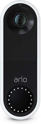 جرس باب فيديو يعمل بالبطارية بدون أسلاك من Arlo - فيديو عالي الدقة، عرض 180 درجة، رؤية ليلية، صوت ثنائي الاتجاه، مباشر إلى شبكة Wi-Fi لا حاجة إلى محور، أسود - AVD2001B (متجدد) in Kuwait