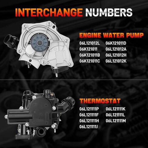 06L121111P Engine Water Pump Thermostat Assembly with Gaskets Compatible with VW Arteon Jetta Golf Passat GTI, Audi A3 A4 A5 Q3 S3 TT, 1.8L 2.0L L4, Replace # 06L121111F, 06L121111H, 06L121012L in Saudi Arabia