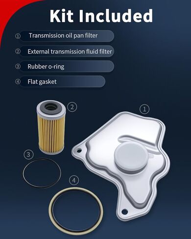 طقم فلتر ناقل الحركة الأوتوماتيكي CVT من VEHICODE متوافق مع Nissan Altima Rogue Sport Juke NV200، مجموعة خدمة تغيير السوائل عبر الزيت استبدال 31726-28X0A، 31728-28X0A in Kuwait