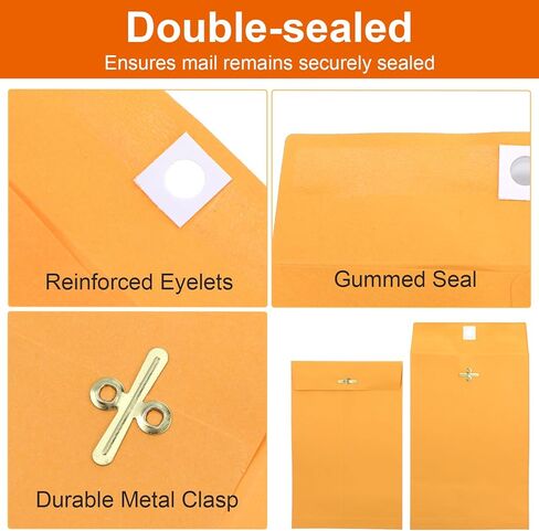 20 حزمة من مظاريف مانيلا مقاس 6 × 9 بوصة، مظاريف بمشبك أصفر مع مغلف مانيلا قابل للطباعة بختم صمغي للرسائل البريدية الآمنة والمستندات وبطاقات الدعوة in Kuwait