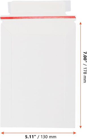 SINJEUN 200 Pack Rigid Mailers, 250 gsm Self Seal White Cardboard Envelopes, Stay Flat Envelopes for Files, Photos, Pictures, Papers in Saudi Arabia