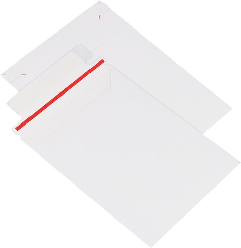 SINJEUN 200 Pack Rigid Mailers, 250 gsm Self Seal White Cardboard Envelopes, Stay Flat Envelopes for Files, Photos, Pictures, Papers in Saudi Arabia