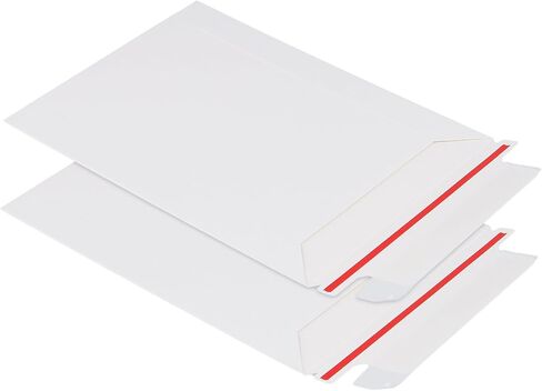 SINJEUN 200 Pack Rigid Mailers, 250 gsm Self Seal White Cardboard Envelopes, Stay Flat Envelopes for Files, Photos, Pictures, Papers in Saudi Arabia