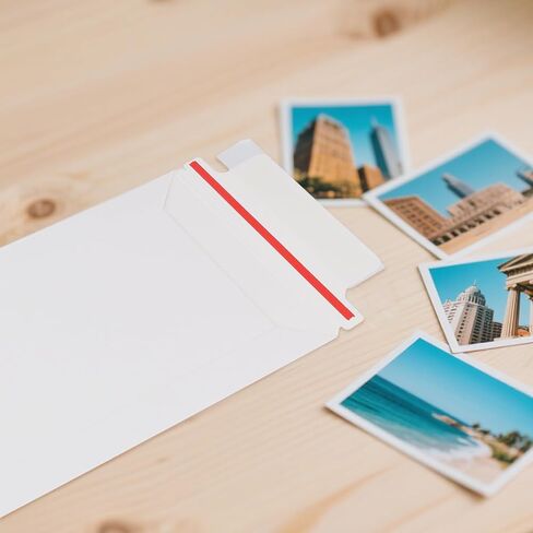 SINJEUN 200 Pack Rigid Mailers, 250 gsm Self Seal White Cardboard Envelopes, Stay Flat Envelopes for Files, Photos, Pictures, Papers in Saudi Arabia