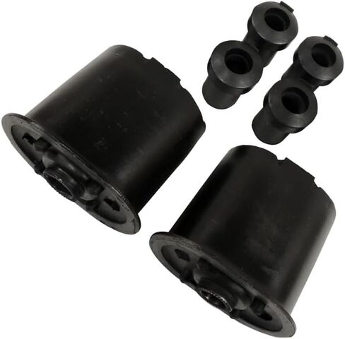 KarParts360 لسيارة دودج كارافان 2001-2007 طقم جلبة أوراق الشجر للسائق وجانب الركاب | زوج | خلفي | العلوي والسفلي | أسود | مطاط | 2 البطانات المحورية | 4 نصفي جلبة تكبل in Kuwait